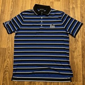 Polo Golf Ralph Lauren Shirt Men‎ XL Striped PGA Bethpage Black Big Pony 2019